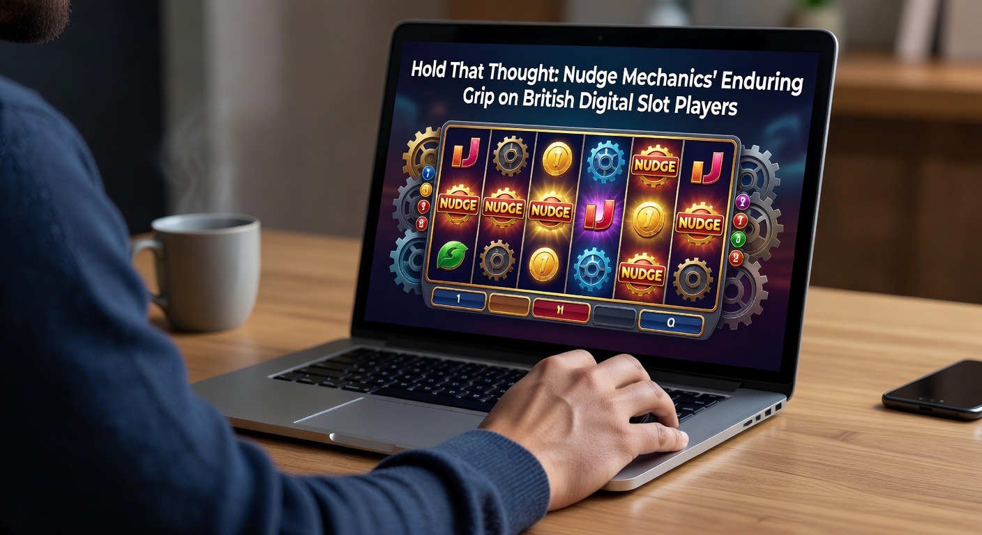 Close-up of a mobile slot game interface displaying active nudge buttons below fruit symbols, illustrating player control mid-session