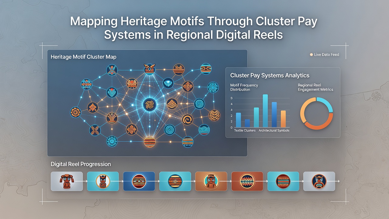Detailed view of heritage motifs forming clusters on regional digital reels