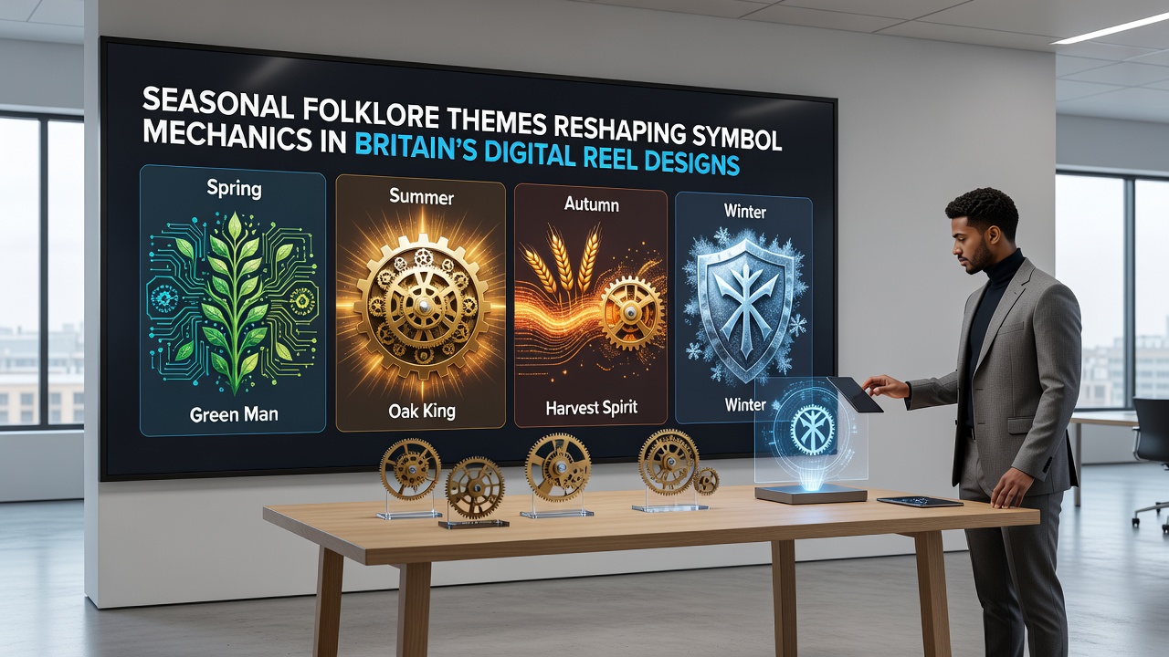 Winter folklore symbols with freeze mechanics active on digital reels