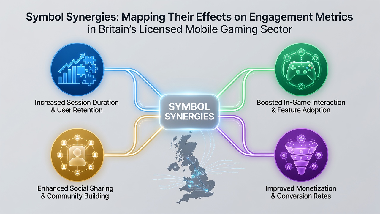 Data visualization dashboard showing engagement metrics influenced by symbol synergy activations in mobile slots